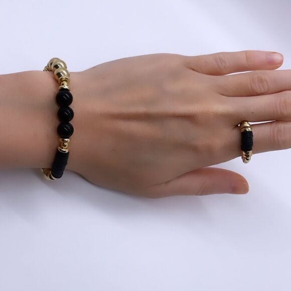 NWT Wool + Pepper Co. Black & Gold Matching Set - Picture 3 of 4